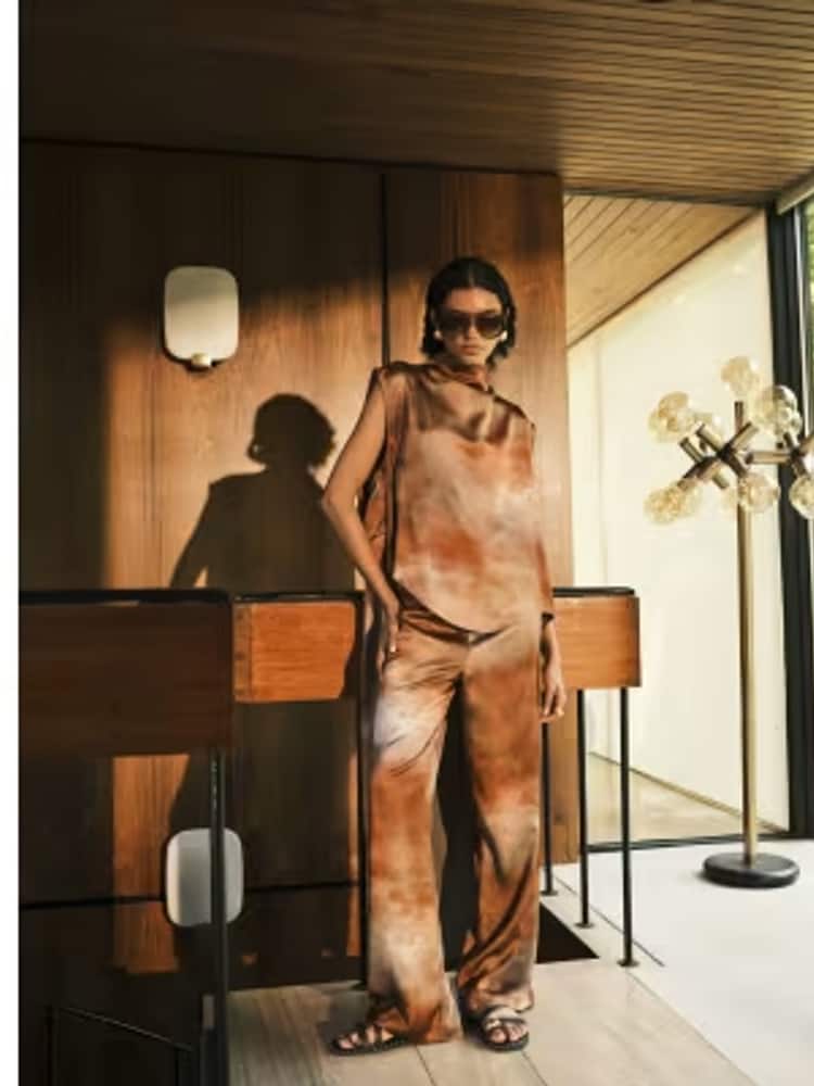 River Island Brown Ombre Train Tunic Top - Image 1 of 5 River Island Brown Ombre Train Tunic Top - Image 1 of 5