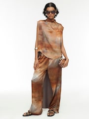 River Island Brown Ombre Pull On Trousers - Image 1 of 4