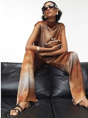 River Island Brown Ombre Pull On Trousers - Image 3 of 4
