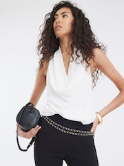 River Island White Drape Cowl Neck Top - Image 4 of 4