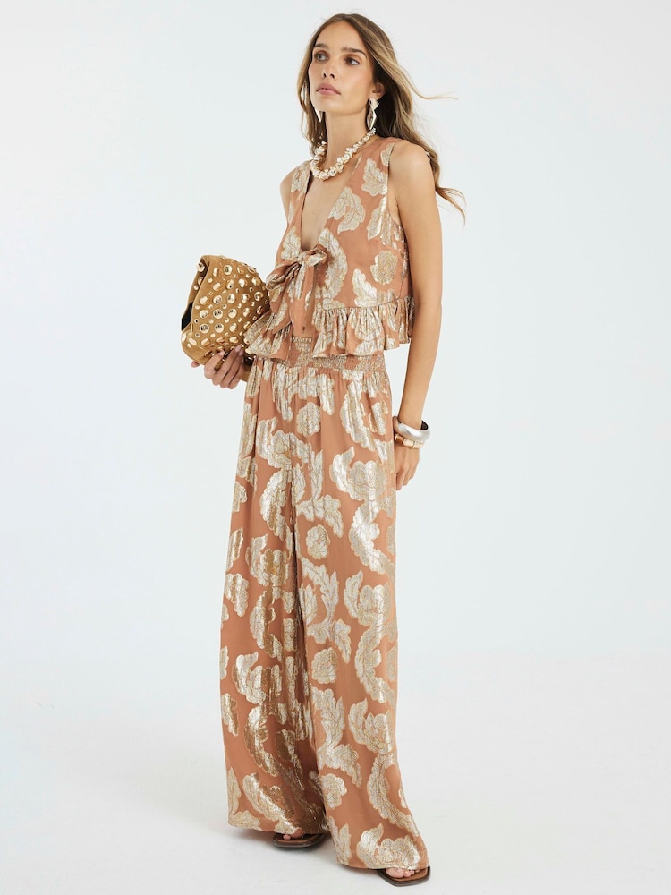 River Island Brown Printed Wide Leg Trousers - Image 4 of 4 River Island Brown Printed Wide Leg Trousers - Image 4 of 4
