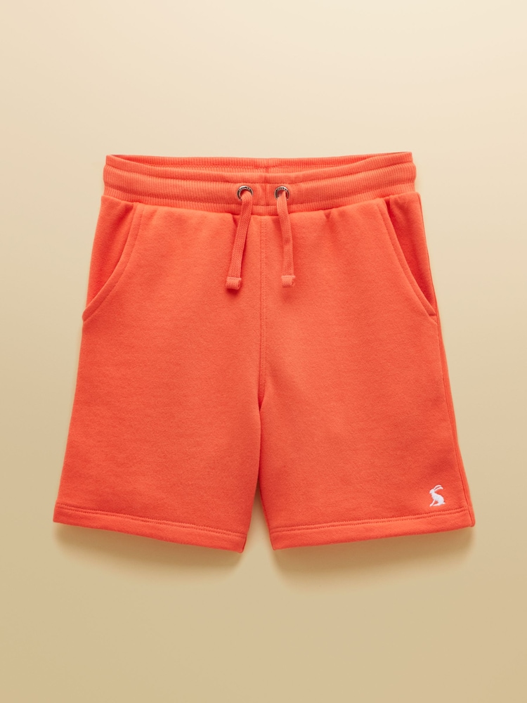 Joules Kids' Pink & Orange Pack Of Two Loopback Sweat Shorts - Image 2 of 5