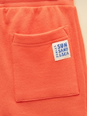 Joules Kids' Pink & Orange Pack Of Two Loopback Sweat Shorts - Image 5 of 5