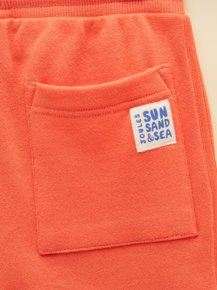 Joules Kids' Pink & Orange Pack Of Two Loopback Sweat Shorts - Image 5 of 5