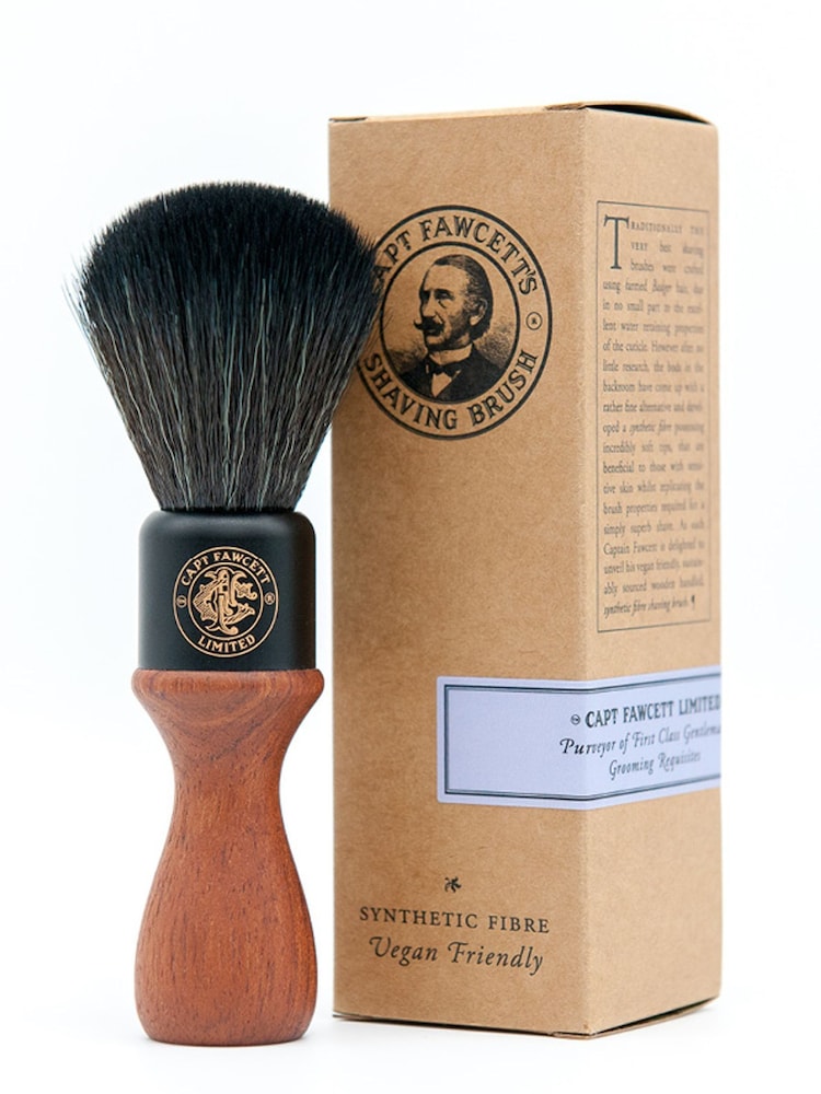 Captain Fawcett Wooden Handle Faux Fur Shaving Brush - Image 1 of 1