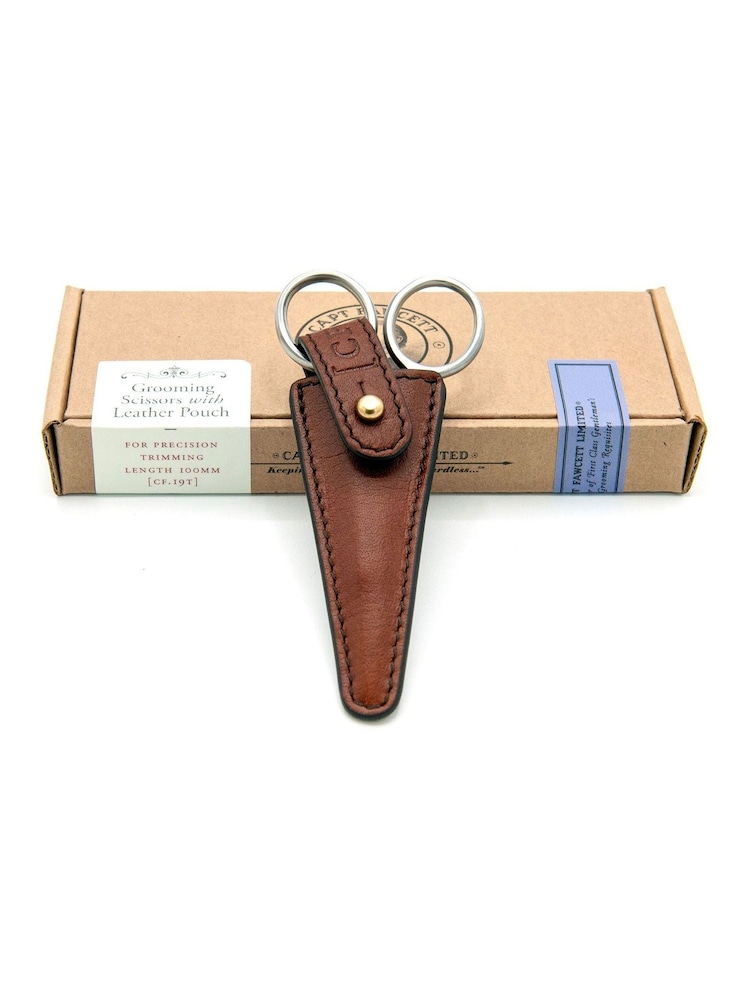 Captain Fawcett Grooming Scissors with Leather Pouch - Image 1 of 3