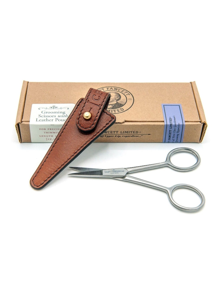 Captain Fawcett Grooming Scissors with Leather Pouch - Image 2 of 3