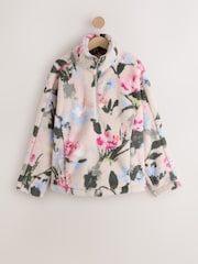 Cream Floral Borg Half Zip Fleece - Image 7 of 9