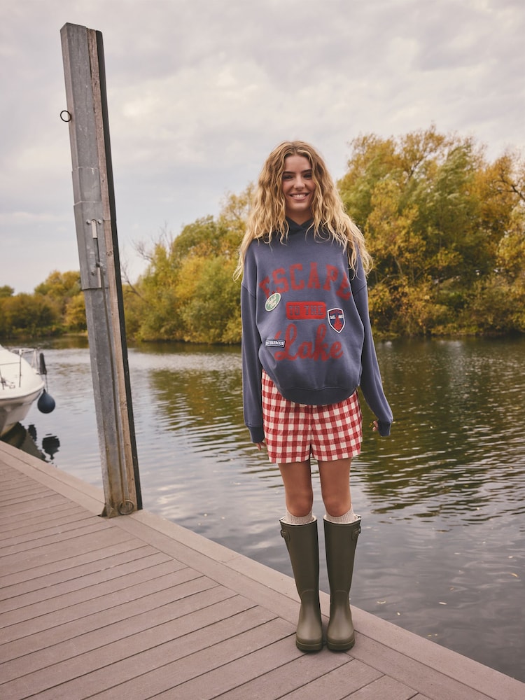 Denim Blue Graphic Hoodie - Image 1 of 5