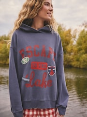 Denim Blue Graphic Hoodie - Image 3 of 5