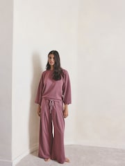 Rose Pink N.Premium Wide Leg Joggers - Image 3 of 8