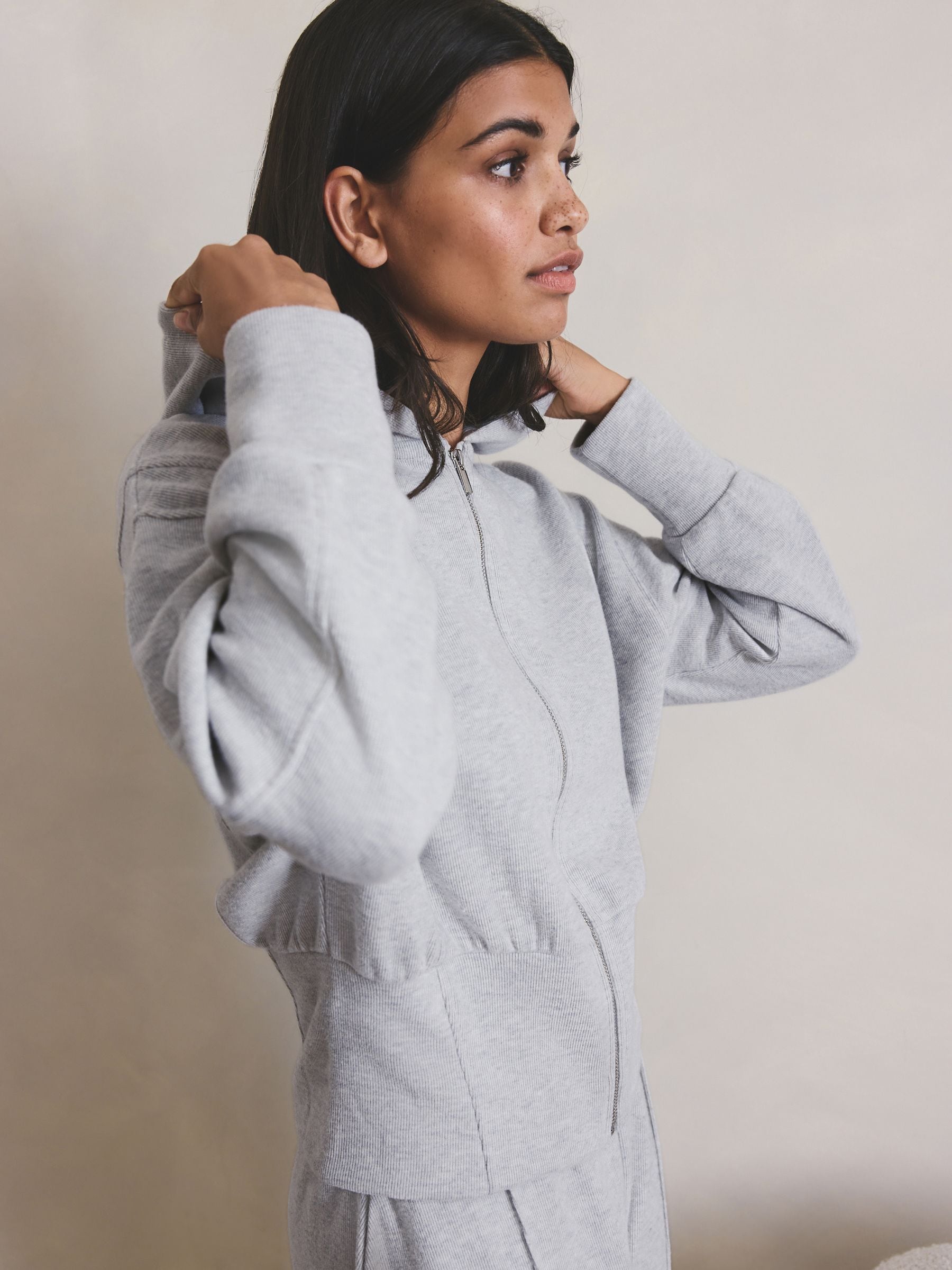 トップス Her lip to Smooth Knit Hoodie gray Buy Grey Ribbed Full Zip Hoodie from Next USA