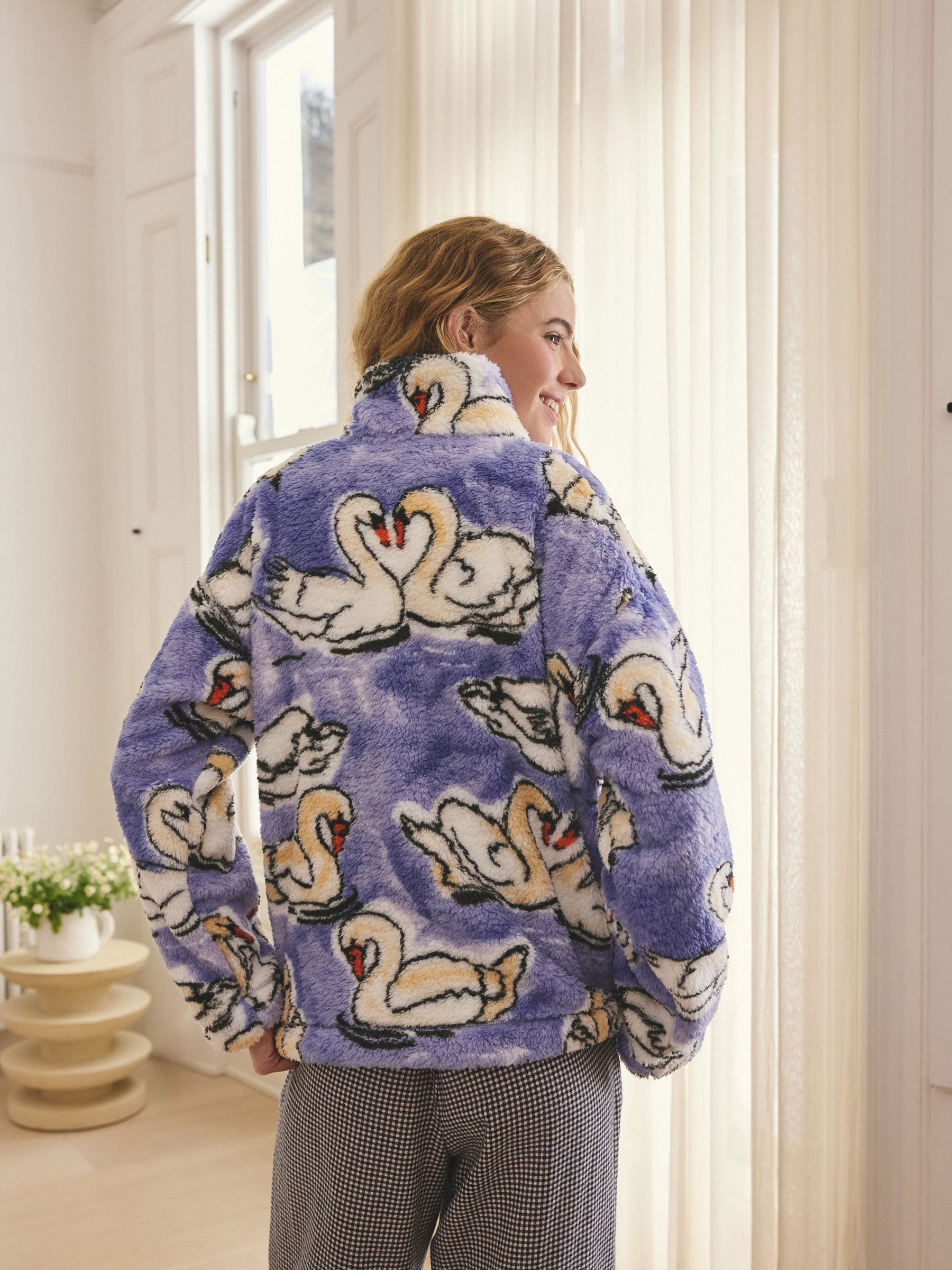 Buy Purple Swan Borg Half Zip Fleece from Next USA