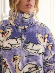 Purple Swan Borg Half Zip Fleece - Image 5 of 8