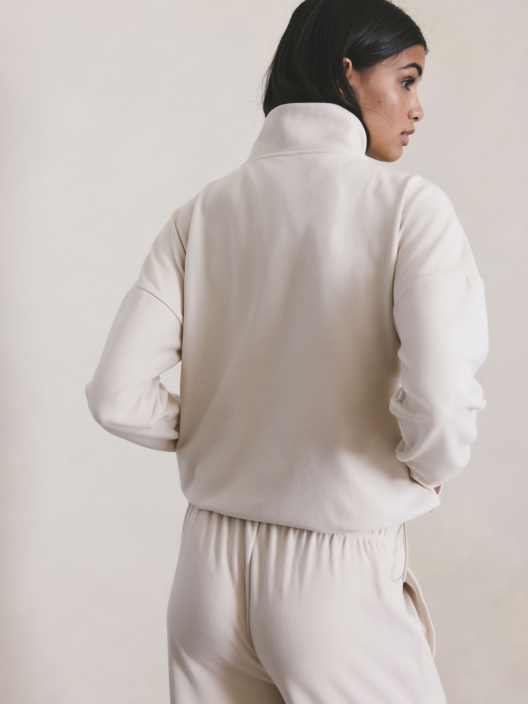 Buy Ecru Half Zip Fleece from Next USA