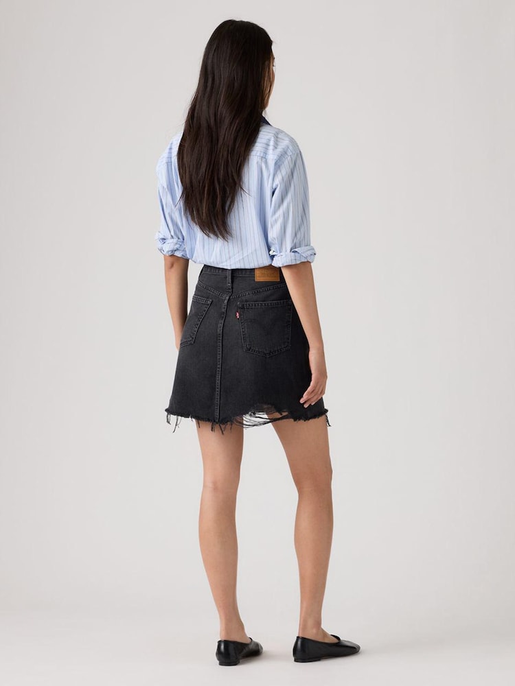 Levi's Rebel Black Deconstructed Denim Skirt - Image 2 of 7