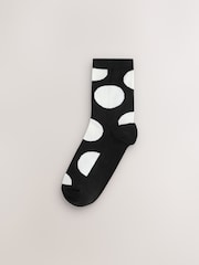 Black/White Polka Spot Ankle Socks 5 Pack - Image 2 of 8