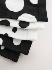 Black/White Polka Spot Ankle Socks 5 Pack - Image 8 of 8