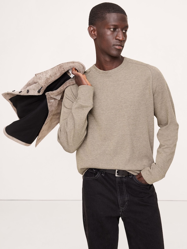 Banana Republic Beige Slub Double-Knit Crew-Neck T-Shirt - Image 1 of 4 Banana Republic Beige Slub Double-Knit Crew-Neck T-Shirt - Image 1 of 4