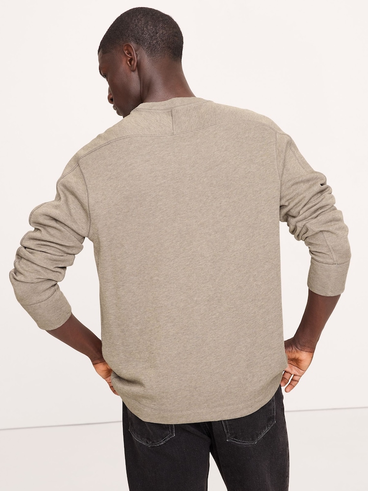 Banana Republic Beige Slub Double-Knit Crew-Neck T-Shirt - Image 2 of 4 Banana Republic Beige Slub Double-Knit Crew-Neck T-Shirt - Image 2 of 4