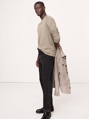 Banana Republic Beige Slub Double-Knit Crew-Neck T-Shirt - Image 3 of 4