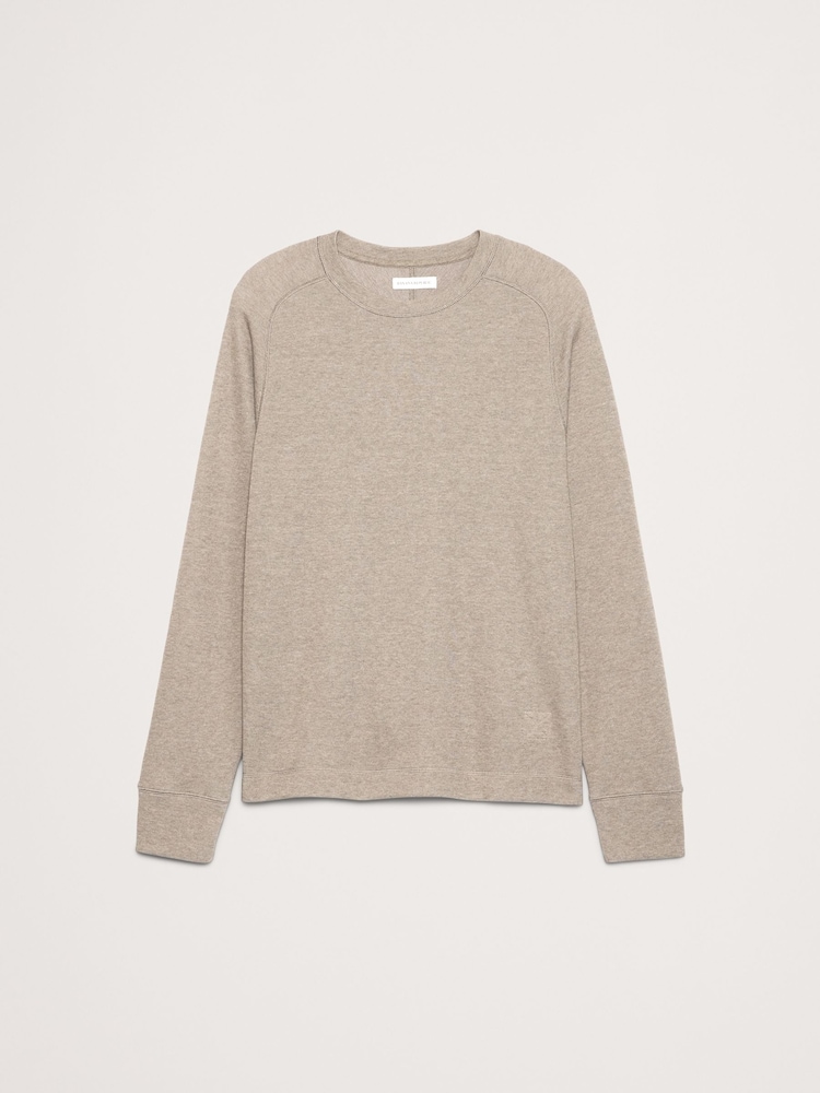 Banana Republic Beige Slub Double-Knit Crew-Neck T-Shirt - Image 4 of 4 Banana Republic Beige Slub Double-Knit Crew-Neck T-Shirt - Image 4 of 4