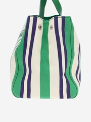 Sign of the Times Green Striped Canvas 2-Way Tote Bag - Image 4 of 10