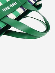 Sign of the Times Green Striped Canvas 2-Way Tote Bag - Image 7 of 10