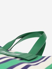 Sign of the Times Green Striped Canvas 2-Way Tote Bag - Image 8 of 10