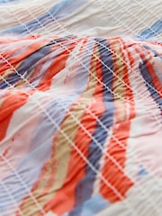 Ecru Shell Print Smocked Slash Neck Short Sleeve Top - Image 8 of 8