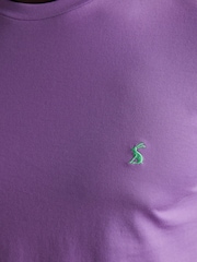 Joules Everyday Purple Classic Fit Cotton T-Shirt - Image 6 of 7