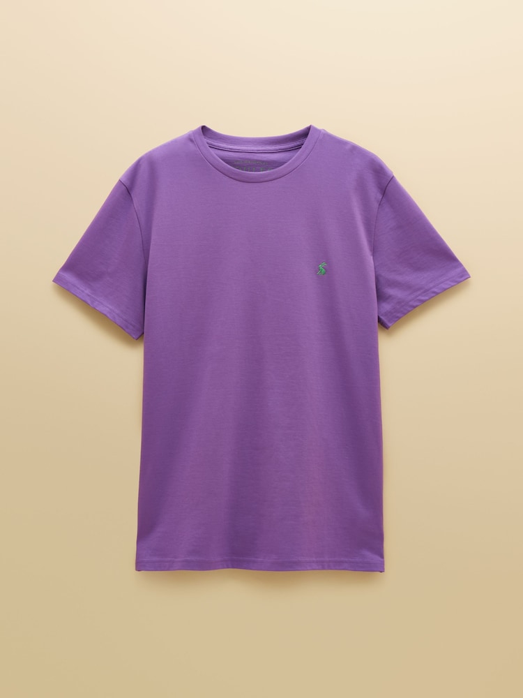 Joules Everyday Purple Classic Fit Cotton T-Shirt - Image 7 of 7