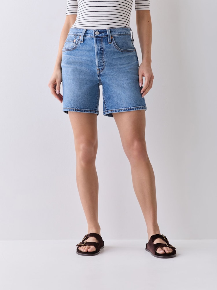 Levi's Mid Blue Denim 501 Mid Thigh Shorts - Image 2 of 6 Levi's Mid Blue Denim 501 Mid Thigh Shorts - Image 2 of 6