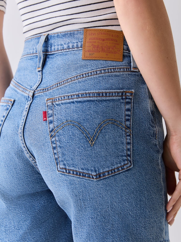 Levi's Mid Blue Denim 501 Mid Thigh Shorts - Image 6 of 6 Levi's Mid Blue Denim 501 Mid Thigh Shorts - Image 6 of 6