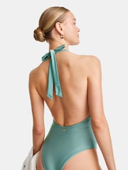 TALA Blue Halter Plunge Gold Ring Bikini Swimsuit - Image 2 of 3