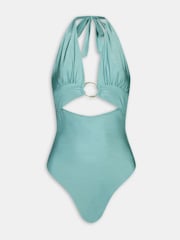 TALA Blue Halter Plunge Gold Ring Bikini Swimsuit - Image 3 of 3