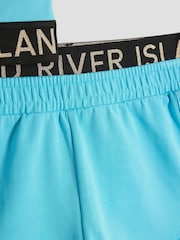 River Island Blue Girls Glitter RI Waistband Tank Top Set - Image 5 of 5