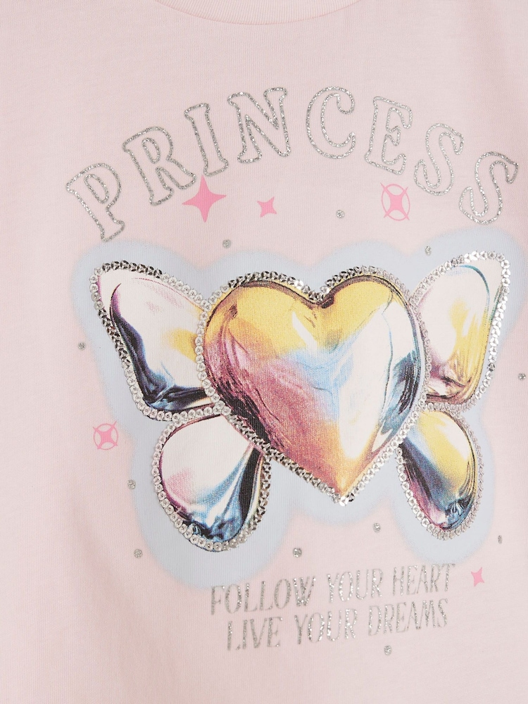 River Island Pink Girls Heart Bow Leggings Set - Image 9 of 9