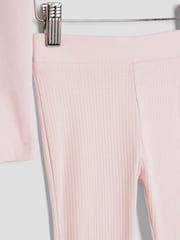 River Island Pink Girls Heart Bow Leggings Set - Image 1 of 9