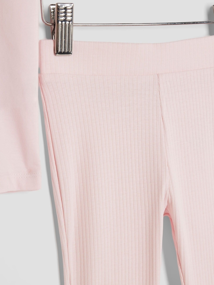 River Island Pink Girls Heart Bow Leggings Set - Image 1 of 9