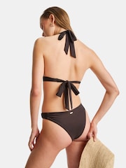 TALA Brown Halter Plunge Gold Ring Bikini Top - Image 2 of 3
