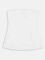 TALA White Heavyweight Linen Longline Strapless Top - Image 3 of 3