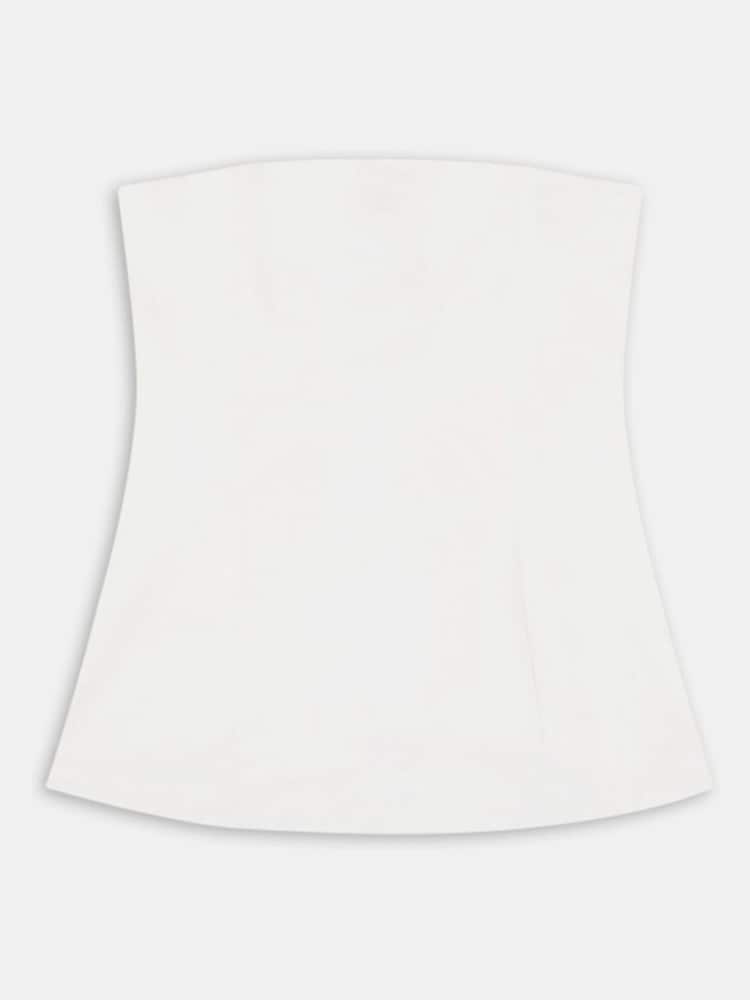 TALA White Heavyweight Linen Longline Strapless Top - Image 3 of 3
