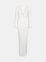 TALA White Multiway Gold Ring Long Sleeve Resort Knit Dress - Image 3 of 3