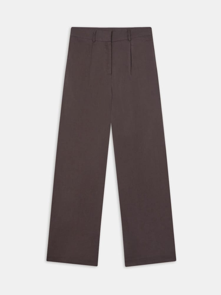 TALA Brown Heavyweight Linen Tailored Wide Leg Trousers - Image 3 of 3