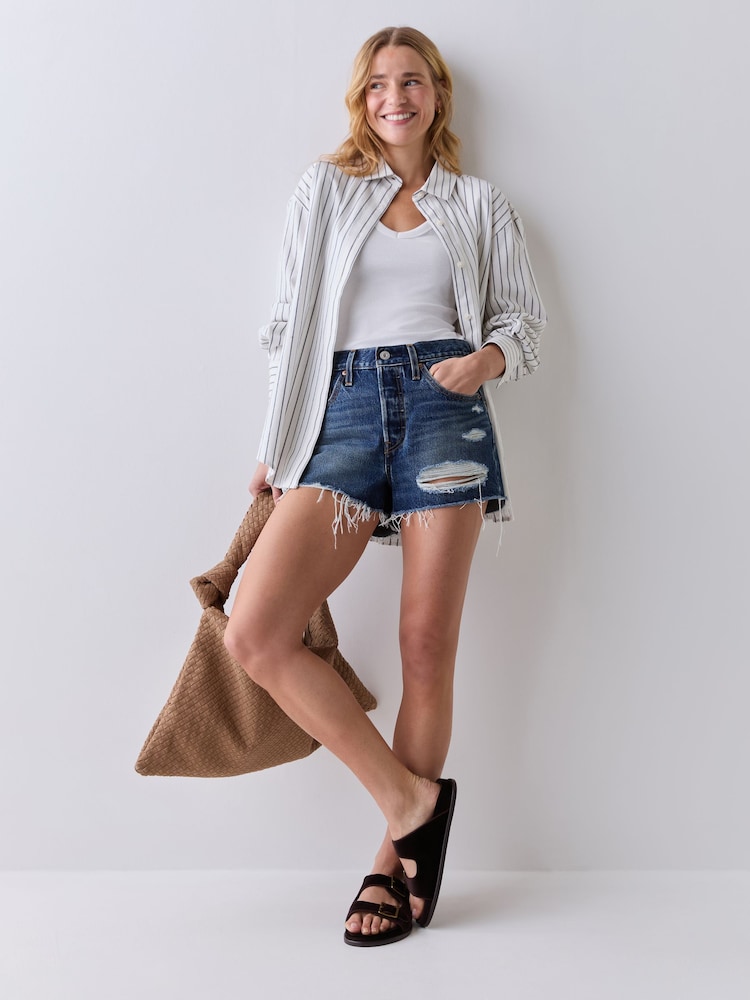 Levi's® Mid Blue 501® Original 100% Cotton Shorts - Image 1 of 6