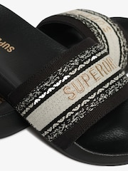 Superdry Black Webbing Interest Pool Sliders - Image 6 of 7