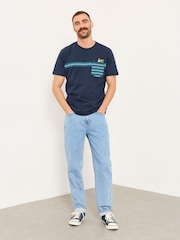 FatFace Navy Beatles Graphic T-Shirt - Image 1 of 6