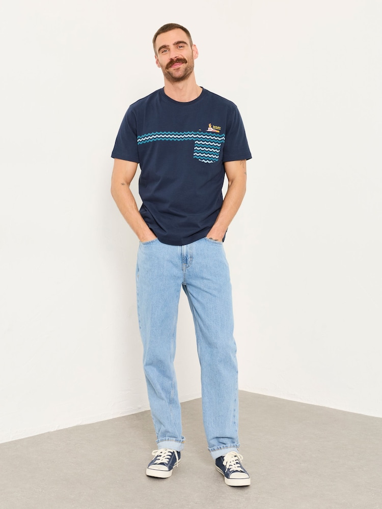 FatFace Navy Beatles Graphic T-Shirt - Image 1 of 6