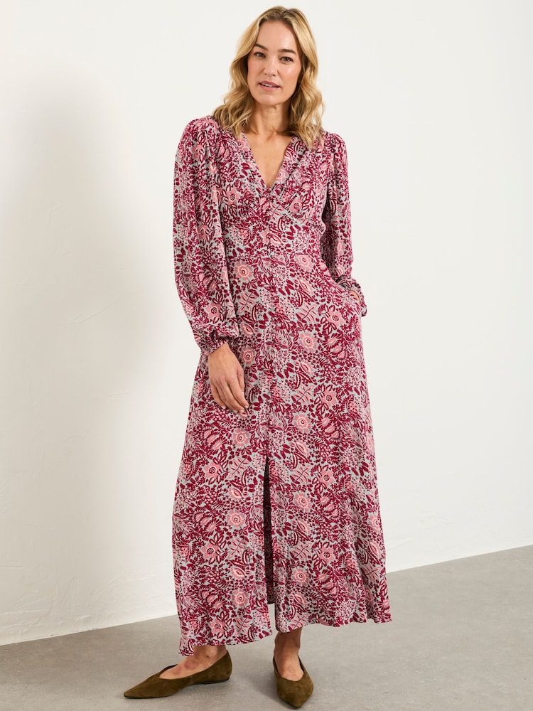 FatFace Livvy Plum Purple Spriggy Ditsy Petite Midi Dress - Image 1 of 8 FatFace Livvy Plum Purple Spriggy Ditsy Petite Midi Dress - Image 1 of 8